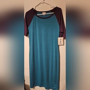LuLaRoe Teal and Purple Dress